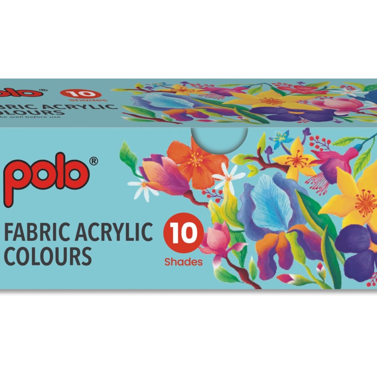 POLO FABRIC ACRYLIC COLOURS 15 ML x 10 col (Assorted ) Polo Colours